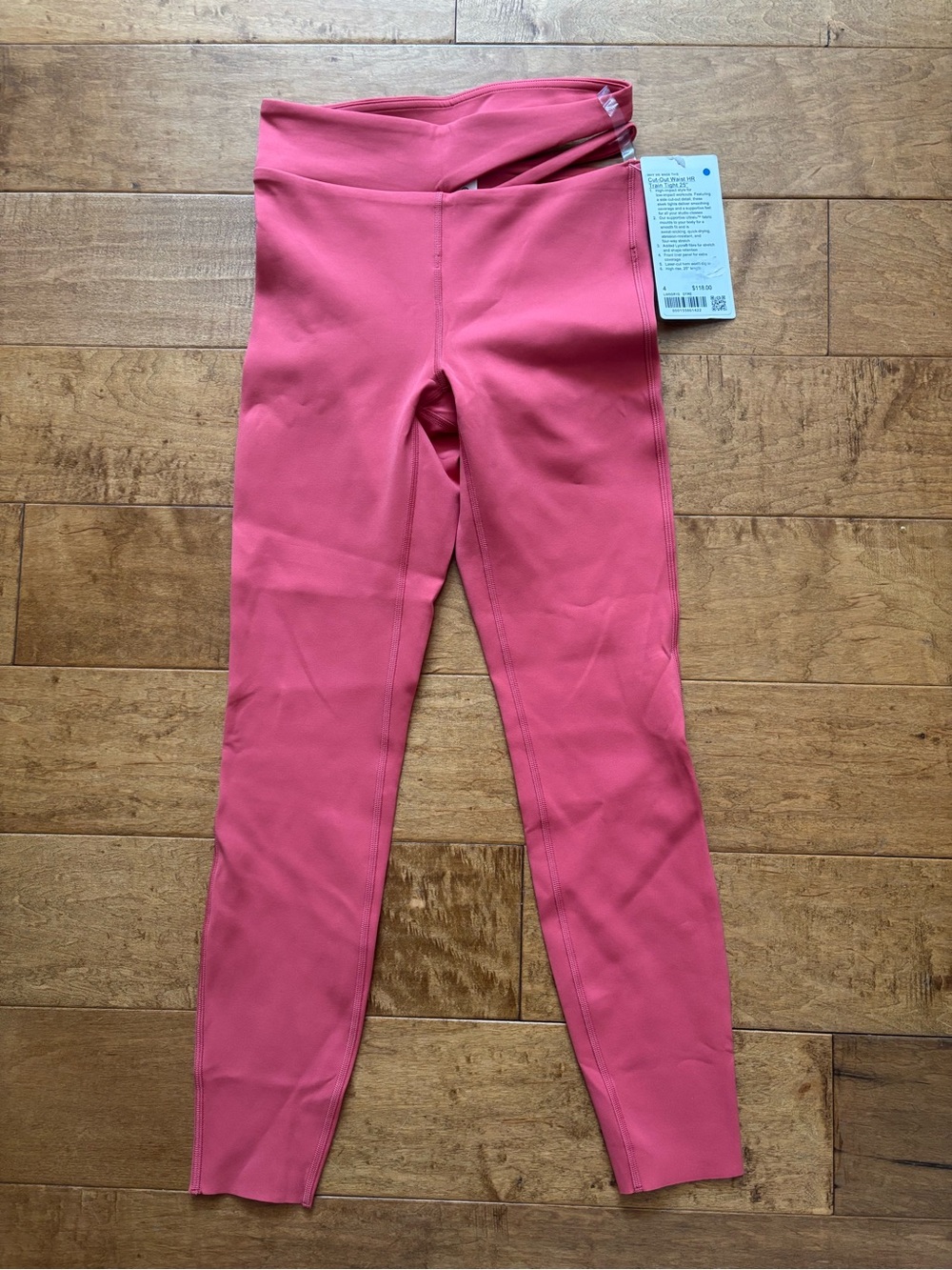 Lululemon Cut‑Out Waist High‑Rise Train Tight 25” Desert Red Size 4, 25” NWT